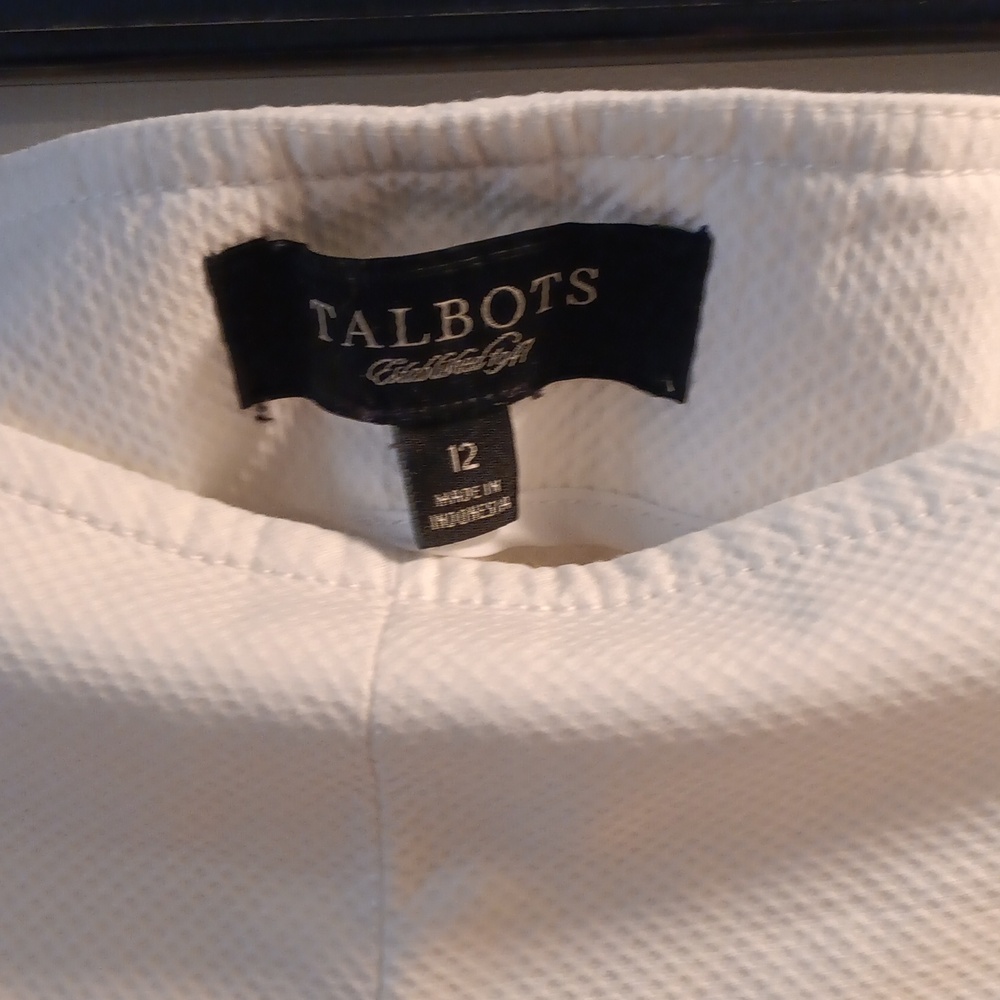 Talbots Textured White Pants - Picture 2 of 7